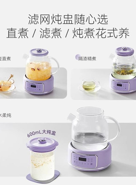 七彩叮当全玻璃调奶器恒温水壶养生壶家用小型办公室煮茶壶烧水壶