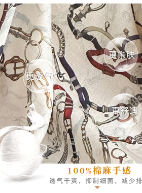 法式白色70CM棉麻丝巾小方巾女春秋夏季薄围巾领巾马扣头巾搭衬衫