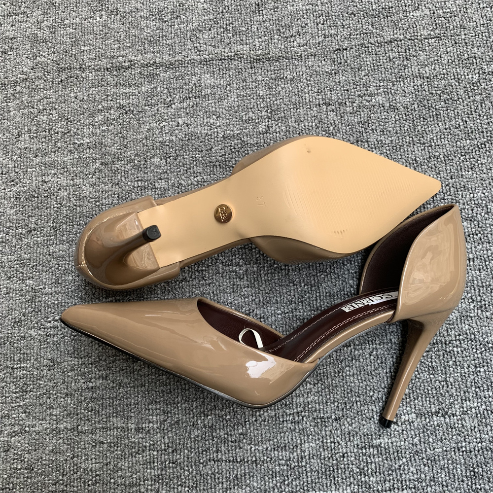 跨境新品日常尖头纯色百搭性感高跟鞋浅口细跟一脚蹬女单鞋中空鞋,淘宝优惠券,粉丝福利购,淘宝优惠卷