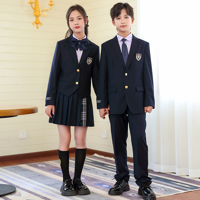 学院风jk中小学生校礼服藏蓝儿童女主持人裙子演出三件套男外西装,淘宝优惠券,粉丝福利购,淘宝优惠卷