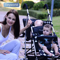 Tinyworld twin baby stroller light folding to sit and double peoples baby twins stroller