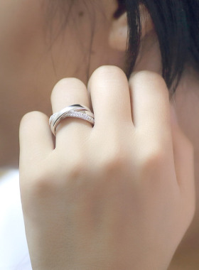 可当吊坠戒指纯银不掉色时尚女