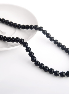 颈链锁骨链天然黑玛瑙特别百搭