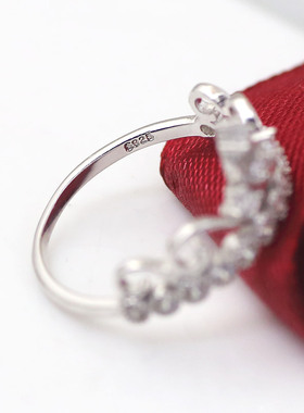 皇冠戒指女纯银日韩潮S925个性