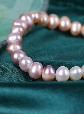 天然渐变手串ins淡水珍珠