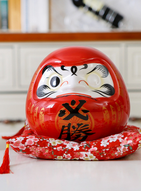 招财猫达摩红色公司店铺开业摆件