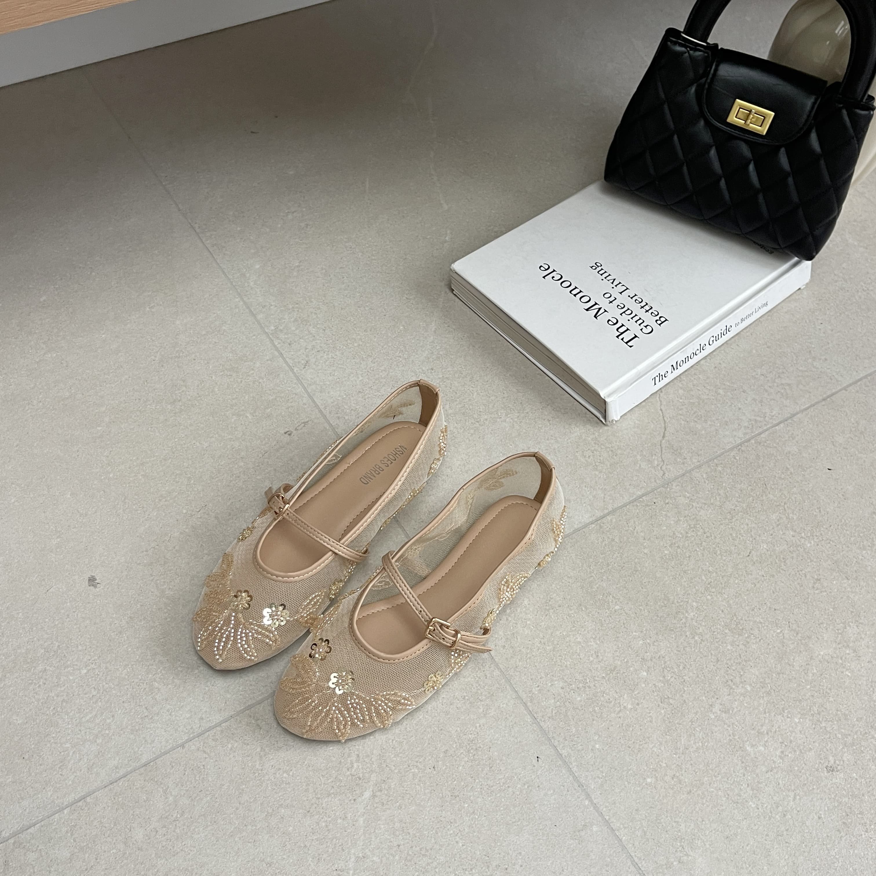 温柔风网纱刺绣花朵玛丽珍鞋女一字扣带平底浅口单鞋透气大码凉鞋,淘宝优惠券,粉丝福利购,淘宝优惠卷