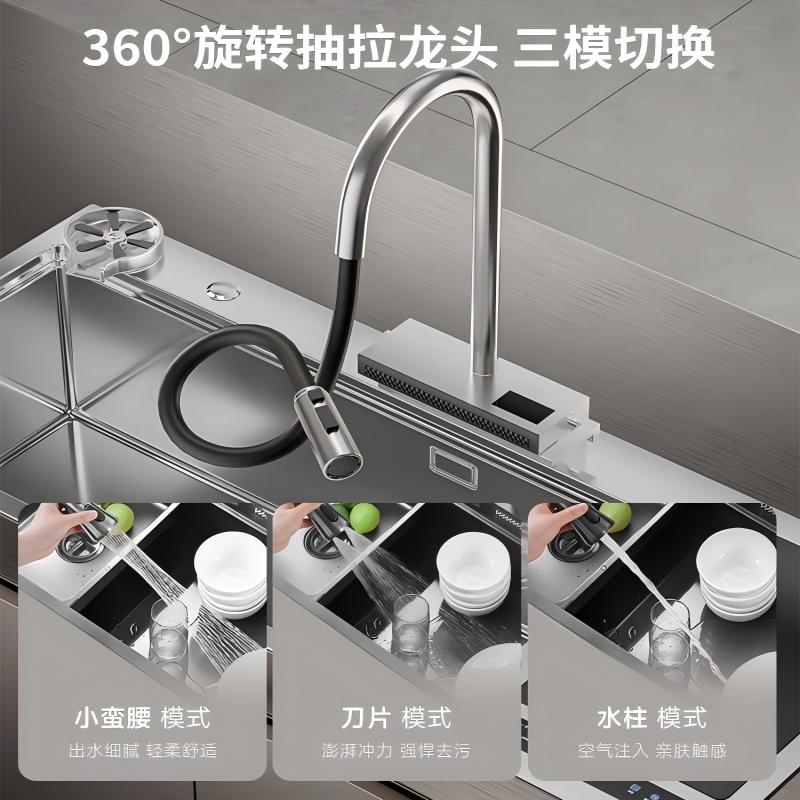 美仕杰G1PLUS系列超声波水槽净洗机果蔬海鲜肉消毒双槽大户型水槽 - 图1