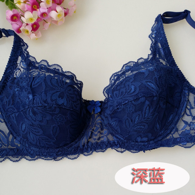 3 pieces of free shipping Xia ultra -thin breathable sexy comfortable lace gathered 7590B cup full cup full cup women's underwear thin bra