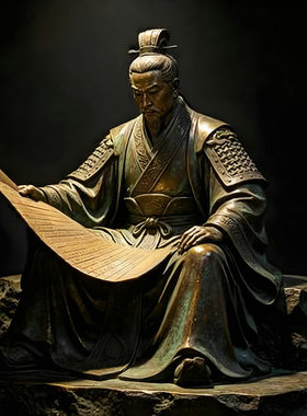 古代爱国将领孙膑坐车情景雕塑定制摆件大型玻璃钢仿铜金属工厂