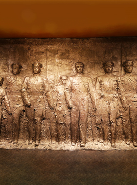 部队红军人物玻璃钢仿铜