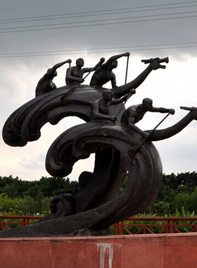 少数民族团结文化景观小品玻璃钢仿铜人物雕塑户外广场大型摆件