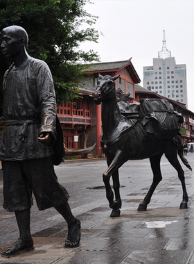 民俗茶马古道公园庭院雕塑定制厂家铸铜人物雕像艺术大型铜雕摆件