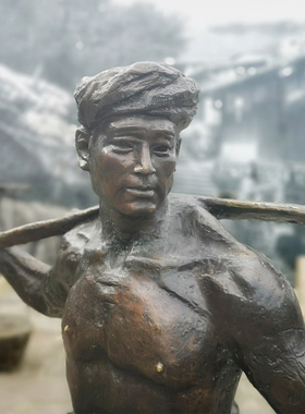 渔港海湾广场文化景观标志性玻璃钢仿铜雕塑船锚渔主题小品摆件