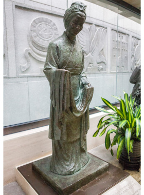 元代棉纺织黄道婆古代文化名人物铸铜雕塑户外博物馆民俗艺术摆件