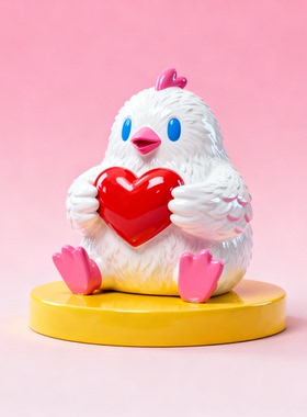 玻璃钢彩绘小鸡雕塑摆件