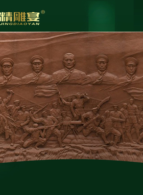 部队文化红军人物玻璃钢仿铜