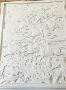 打倒列强汉白玉人物背景墙文化