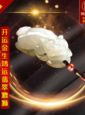 开运金生鸿运翡翠貔貅吊坠 正品