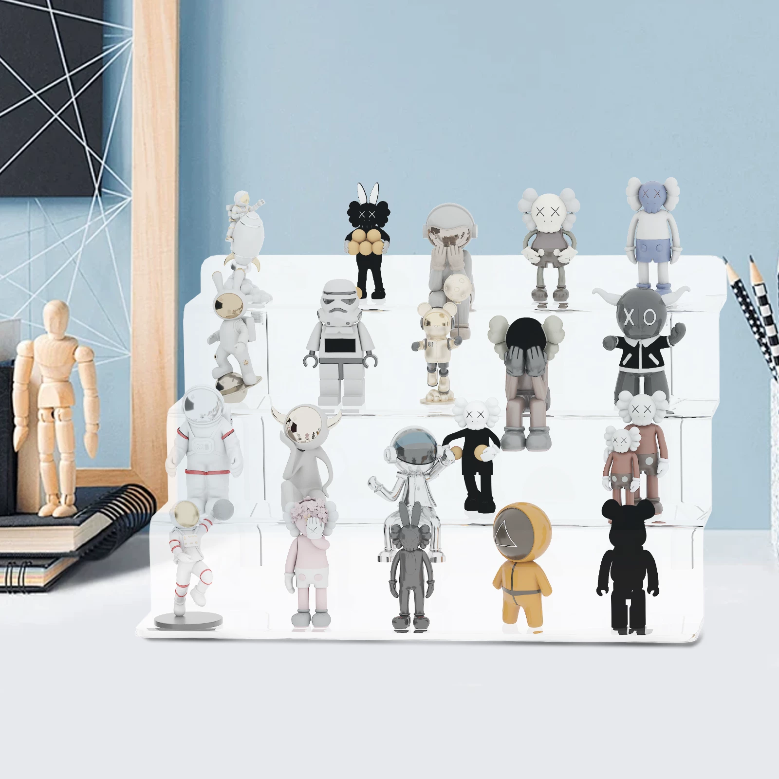 Acrylic stand, universal minifigure, storage system