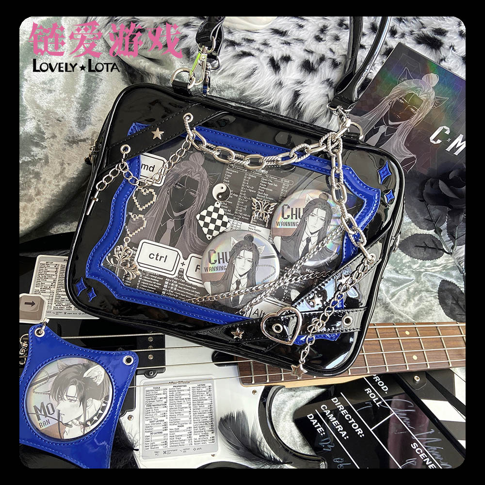 LovelyLota原创 链爱游戏方形亚文化Y2K辣妹痛包单肩斜挎包 现货 - 图1