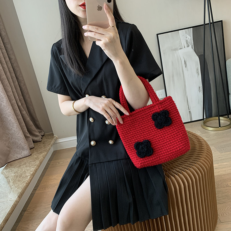 手工编织包包毛线钩针diy材料包送闺蜜女友礼物自制手提花朵包女,淘宝优惠券,粉丝福利购,淘宝优惠卷