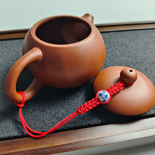 茶具手工编织茶壶绳紫砂壶盖绳子防摔绳防掉绳茶道配件水杯绑壶绳 - 图1