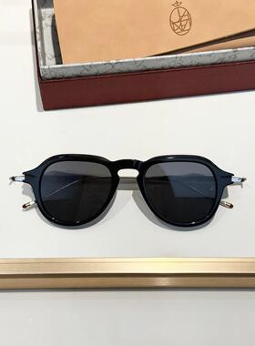 Jacques Marie Mage Jenkins墨镜太阳眼镜黑色圆形框架深灰镜片51