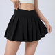 运动短裙女夏季百褶瑜伽裙假两件防走光羽毛球网球裙时尚小白裙