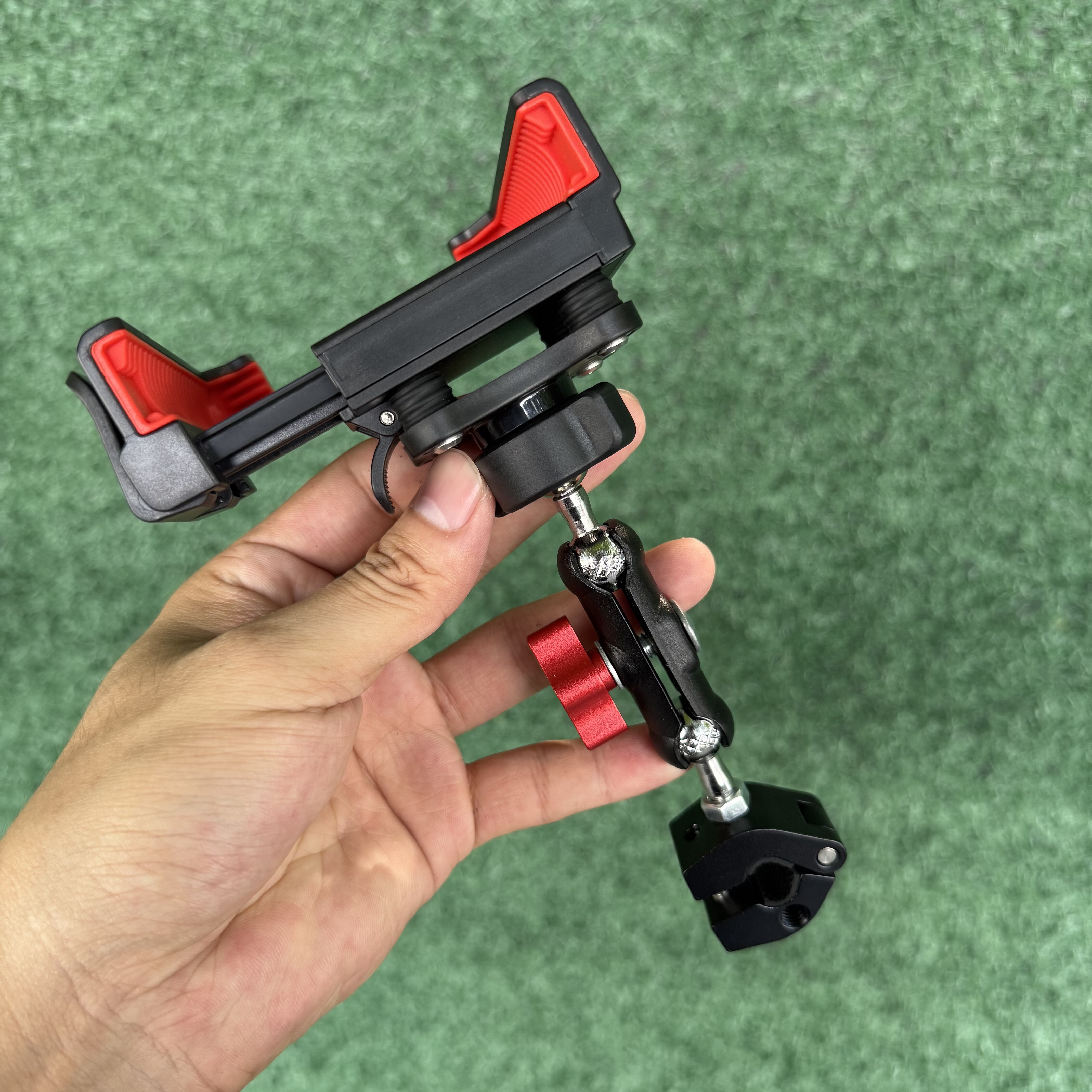 电动车免拆后视镜手机支架铝合金固定夹360豌豆荚减震手机夹快拆 - 图2