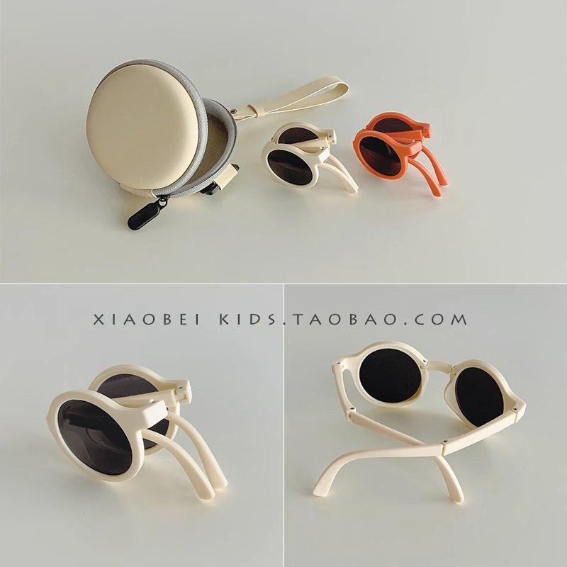 儿童墨镜可折叠太阳镜男童夏季防紫外线女童防晒眼镜宝宝遮阳镜潮