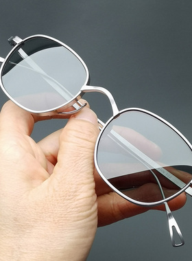 日式本万年龟纯钛方框墨镜男女款