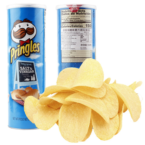 1/3/6罐 少量到货美国进口品客薯片咸醋味盐醋味pringles薯片158g - 图2