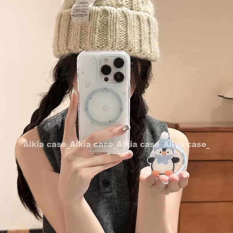 磁吸支架适用oppoA3/reno10/4se手机壳findx7/5pro线条jellycat企鹅A56/32/a57小清新男女款K11x/97/93s软套8 - 图3