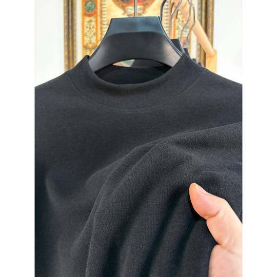 时尚秋冬长袖T恤打底衫男士高领双面绒纯色保暖加厚内搭上1217h