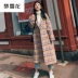 Dream Snow Dragon 2019 phổ biến mùa thu và mùa đông áo khoác len kẻ sọc mới dành cho nữ phiên bản dài của Hàn Quốc áo bf Harajuku - Áo Hàn Quốc Áo Hàn Quốc
