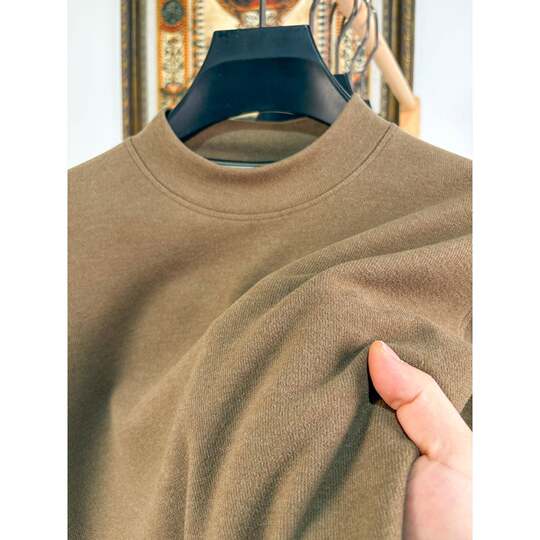 时尚秋冬长袖T恤打底衫男士高领双面绒纯色保暖加厚内搭上1217h