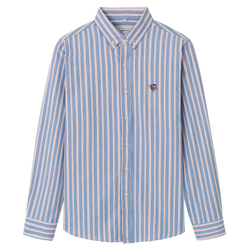 保罗旗舰店秋季男长袖纯棉条纹衬衫 保罗维加斯衬衫