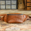 Top layer cowhide retro casual style sports chest bag waist bag