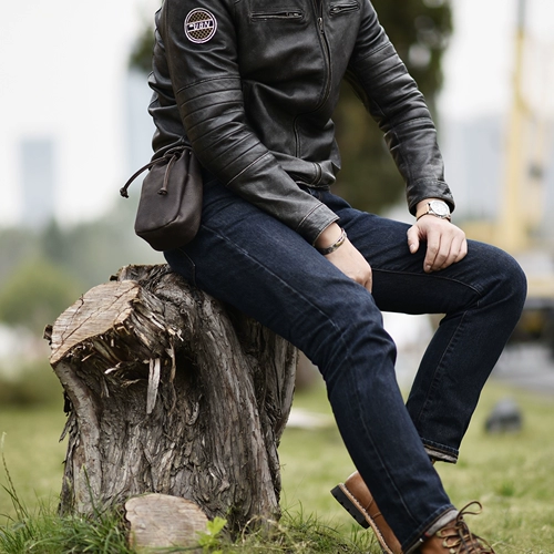 Кожаная поясная сумка, трендовый ремень, на шнурках