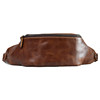 Top layer cowhide retro casual style sports chest bag waist bag