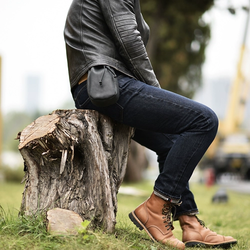 Кожаная поясная сумка, трендовый ремень, на шнурках