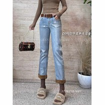 Supernatural Cowboy 2023 Winter new personality Fashion 100 lap catch Mao hot gold 90% Straight tube Smoke Pipe Jeans Tide