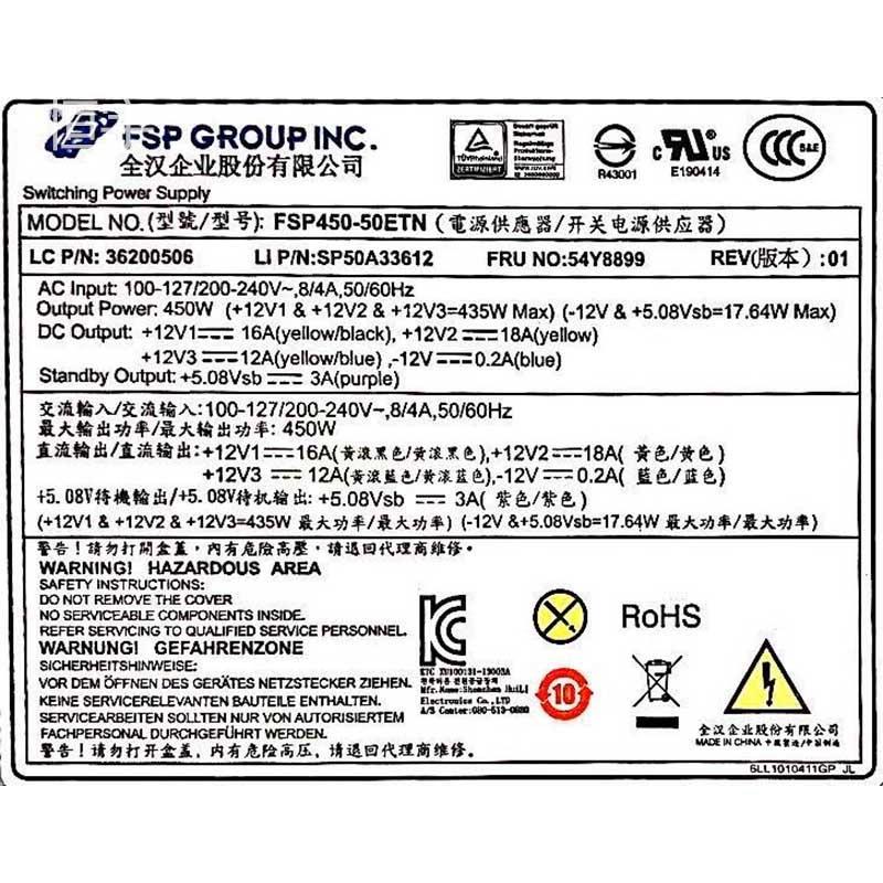 原装 FSP450-50ETN 500-50 14针台式机电源 450W带显卡8P 54Y8899-图2