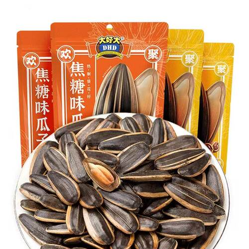 大好大瓜子五香味焦糖味核桃味海盐味袋装408g葵花籽炒货休闲零食 - 图3