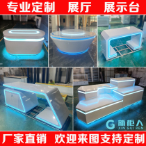 Company Showcase Circular Mid Island Cabinets Swivel Luminous Products Shelf Special-shaped Multi-layer Creative Technology Exhibition Hall Showcase