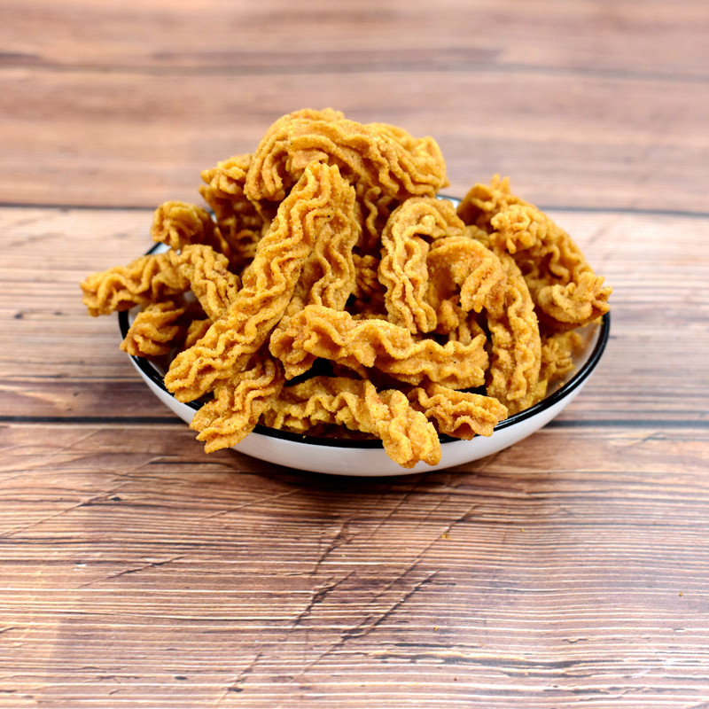 抖音香酥牛柳味比萨卷油炸散装锅巴 西襄记膨化食品