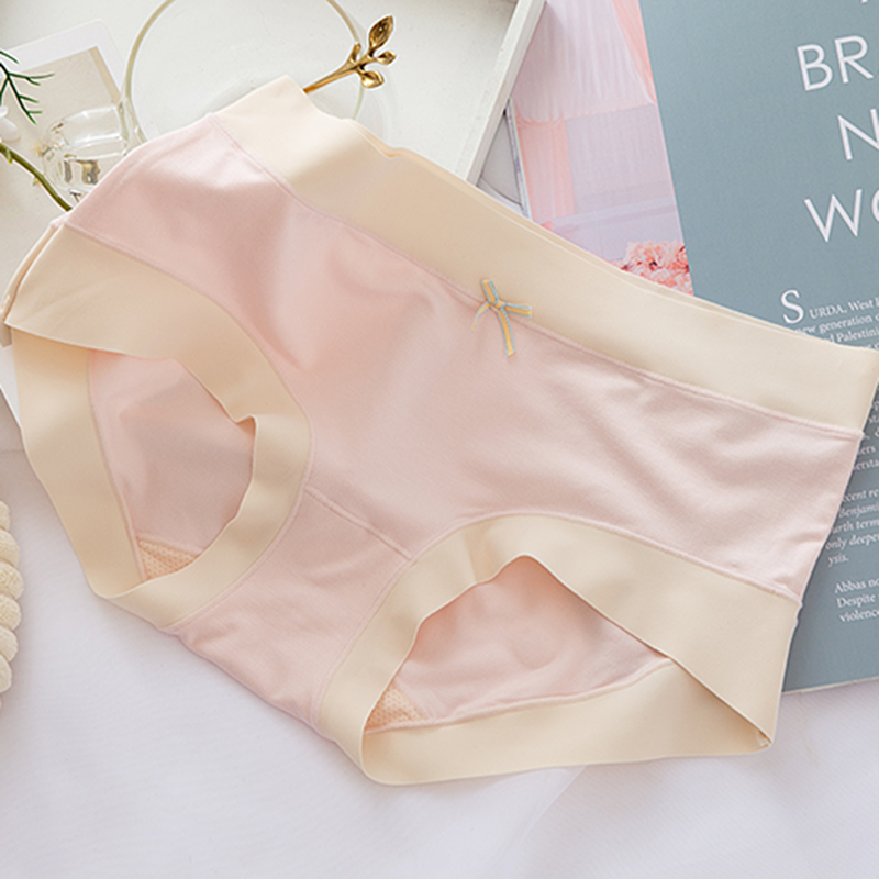 裸感60支莫代尔内裤女士中腰包臀少女低腰无痕裆三角裤头秋冬新款 - 图2