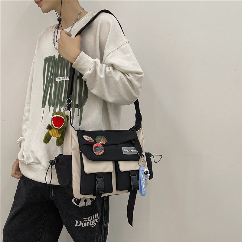 青少年斜挎包男孩初中学生书包帅气学习单肩背包补课作业包补习袋,淘宝优惠券,粉丝福利购,淘宝优惠卷