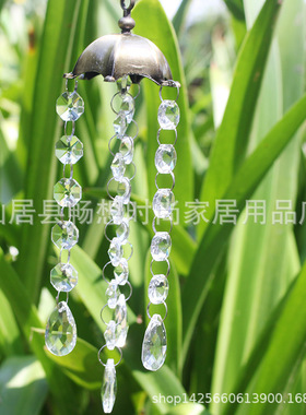 创意水晶风铃挂饰金属六角花园